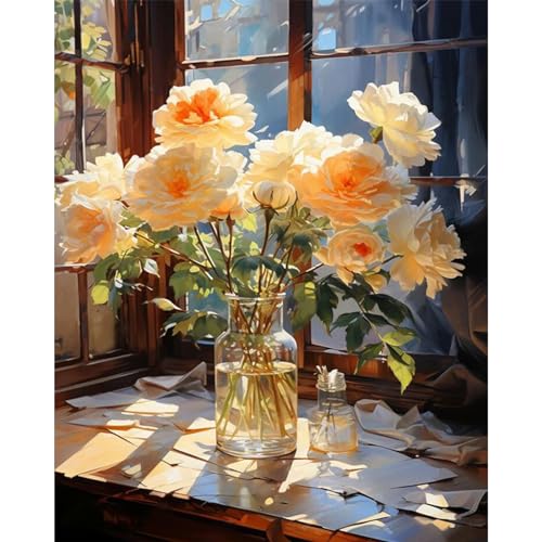HITO Flower Paint by Number for Adult, Floral Paint by Numbers for Adults - color: Flower