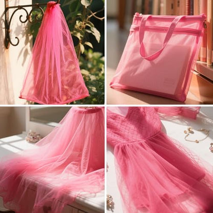 59" x 72"(2 Yards) Rose Pink Mesh Fabric | Slightly Stretchy for Sewing Projects, Backpack Pocket and Straps, Netting Clothes and Shopping Bag - color: Rose Pink