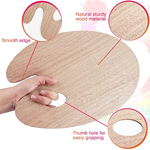 Tamaki Wooden Paint Palette Paint Tray Palettes for Acrylic, Painting Palette Art Pallet for Painting, Thumb Holder Trays for Artist, 1 PCS - size: 13.7 x 9.3 Inch