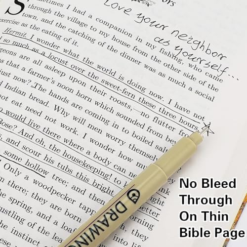 Muchcute Extra Fine Point Writing Pens,6 Black 0.25mm Smooth No Bleed Bible - color: 6 Extra Fine 01(0.25mm)