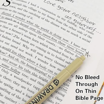 Muchcute Extra Fine Point Writing Pens,6 Black 0.25mm Smooth No Bleed Bible - color: 6 Extra Fine 01(0.25mm)