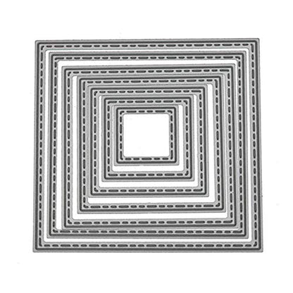 Cutting Dies Handmade DIY Paper Cards Album Decoration Stencils Template Embossing for Card Scrapbooking Craft (Square-Self) - style: Square