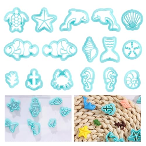 ORIGACH 16 Pcs Ocean Animal Clay Cutters Set | Turtle Starfish and More Sea life Shapes Polymer Clay Cutter for Earring Jewelry Making - style: Ocean Animal
