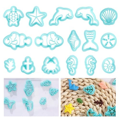 ORIGACH 16 Pcs Ocean Animal Clay Cutters Set | Turtle Starfish and More Sea life Shapes Polymer Clay Cutter for Earring Jewelry Making - style: Ocean Animal