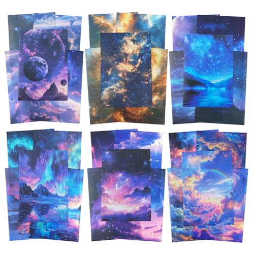 60 Pcs Galaxy & Aurora Stickers for Scrapbooking and Journaling - color: Star Dreams