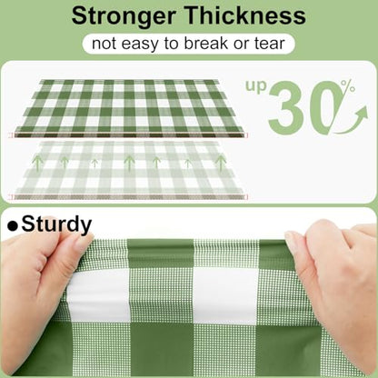 misaya 4 Packs 54 x 78 Inch Buffalo Disposable Table Cloth, Waterproof Plastic Tablecloth, Rectangle Sage Green and White Checkered Table Covers for Picnic, Birthday, Party, Back to School - color: Sage Green and White, size: 54" X 78"