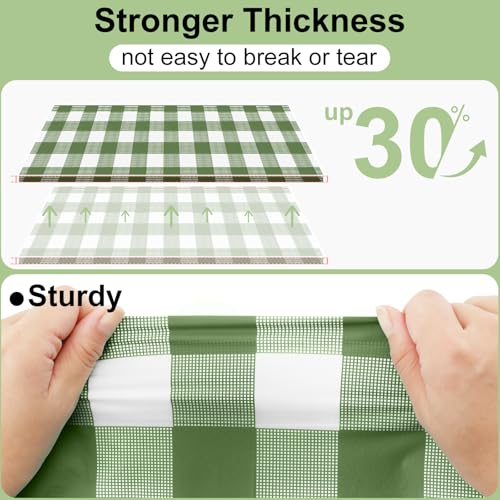misaya 4 Packs 54 x 78 Inch Buffalo Disposable Table Cloth, Waterproof Plastic Tablecloth, Rectangle Sage Green and White Checkered Table Covers for Picnic, Birthday, Party, Back to School - color: Sage Green and White, size: 54" X 78"