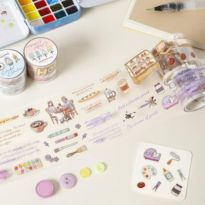 PET Tape Stickers for Journaling Supplies,Life Tape Stickers for Deco - color: Forest