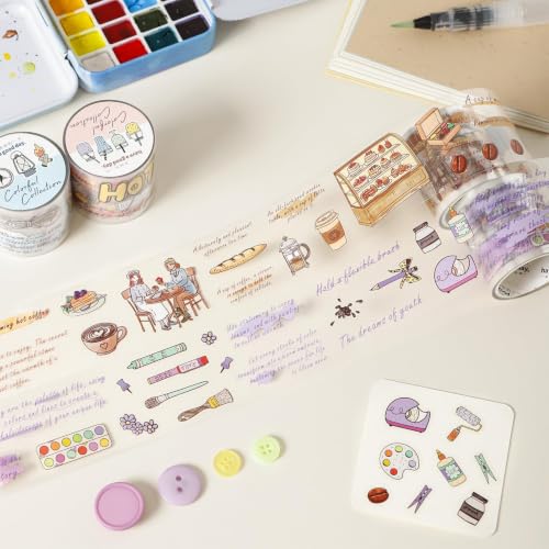 PET Tape Stickers for Journaling Supplies,Life Tape Stickers for Deco - color: Forest