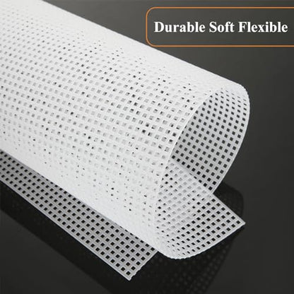 YOUNTHYE 20 PCS Plastic Canvas Sheets 7 Count 9.8X 13.2Inch Plastic Mesh Sheet Large Plastic Canvas for Embroidery Crafting, Acrylic Yarn Crafting, Knit and Crochet Projects - size: 7count