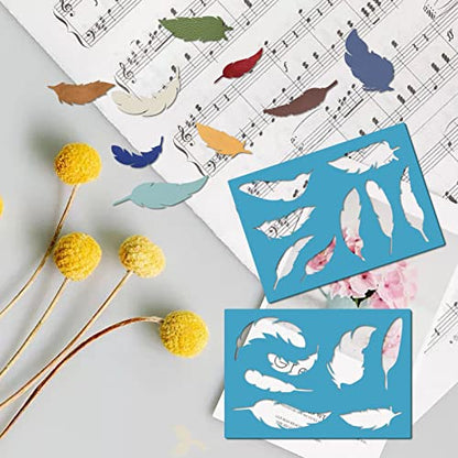 GORGECRAFT 2 Styles Jewelry Shape Template Reusable Earrings Making Plastic Feather Cutouts Cutting Stencil Lapidary Templates for Cabochons Bracelets Earrings Making Jewelry DIY Crafts 5x3.5 inch - style: Contemporary