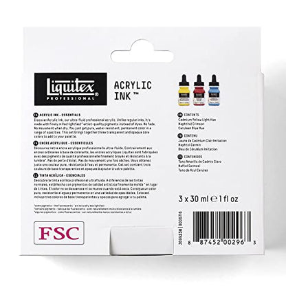 Liquitex Professional Acrylic Ink, 1-oz (30ml), Essential Color Set, Set of 3 - color: Essential - Set of 3