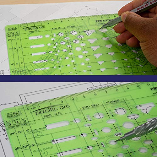 Pacific Arc Pipe Fitting Template Guide, with Pipe O.D., End Bell, Flange, and Fittings - style: Pipe Fitting
