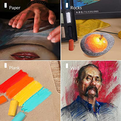 Paul Rubens Professional Soft Pastels, Handmade 72 Vibrant Colors Chalk Pastels Smooth and High Adhesion for Painting, Drawing, Blending, Crafting, Ideal Art Supplies for Artists, Beginners | Vibrant, Smooth & High Adhesion Soft Pastels for Artists. Great