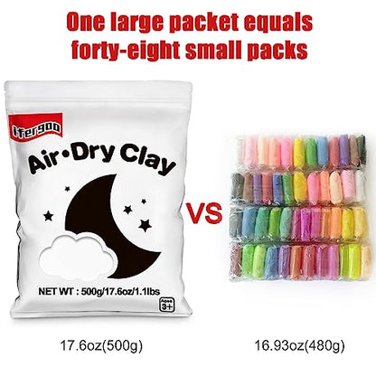ifergoo 500g White Air Dry Clay, 1.1LBS DIY Creative Modeling Clay for Kids | Refill Foam Magic Clay for School Art & Craft Project, Slime Supplies, Ultra-light & Soft, Gift for Age 3-12 Boys & Girls - color: White/500g
