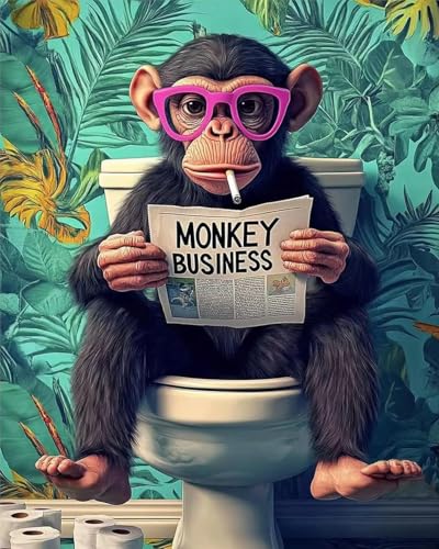 Diamond Art Kits for Adults,Funny Monkey Diamond Painting Kits 12x16in | Diamond Painting Kit - Sparkling Full Drill Design Perfect for Home Decor, Holiday Gifting, And Relaxing Crafting 12x16inch - color: DP03002