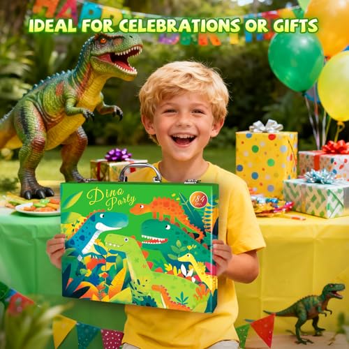 Cokiki Dinosaur Drawing Kit for Kids 6-12, 184 Piece Art Set - color: Dino Party
