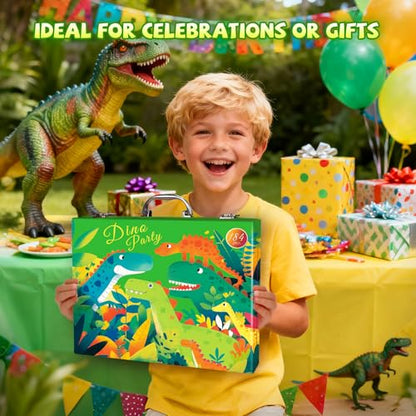 Cokiki Dinosaur Drawing Kit for Kids 6-12, 184 Piece Art Set - color: Dino Party