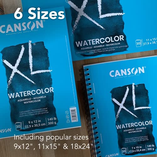 Canson XL Series Watercolor Paper Pad, 11" x 15", 30 Sheets/Pad, 1 Pad - size: 11x15