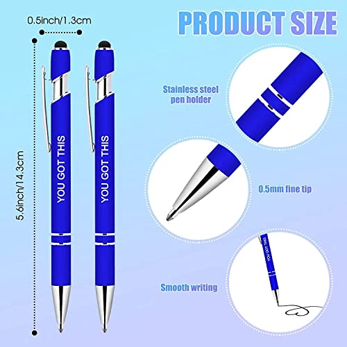 100 PCS Inspirational Pens Bulk with Stylus Tip Gifts Black Ink