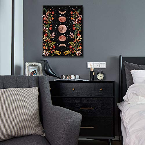 TUMOVO Paint by Numbers for Adult Moonlit Garden Painting by Number Flower | 16"x20" Unframed Canvas with Acrylic Paints and Brushes, Full Moon and Flowers Black DIY Gift for Adults, Relaxing - color: Moonlit Garden