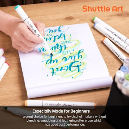 Shuttle Art Marker Pad, 8.3”x7.67” Portable Square Sketchbook, 50 Sheets Marker Drawing Paper, 98LB/160GSM Smooth Surface Bleedproof Art Paper, Glue-Bound, Great for Beginners to Draw, Paint & Sketch - size: 8.3x7.67 inch