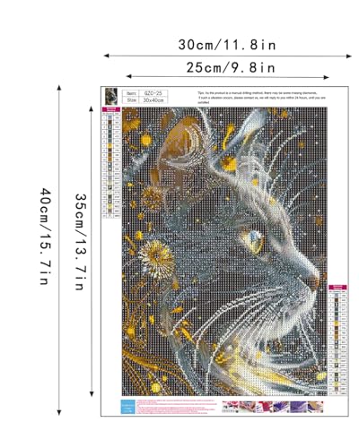 Black Cat Diamond Art Kits for Adults, 5D Diamond Painting 12X16 Inch - color: cat 04