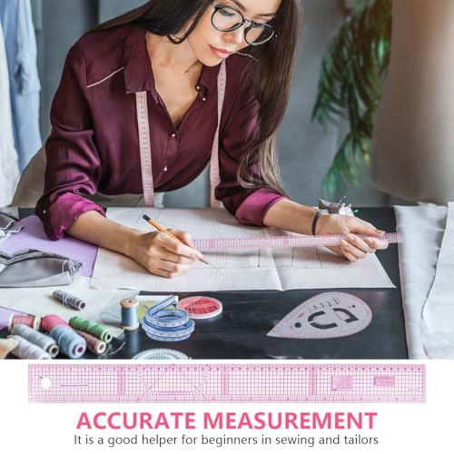 KISEER 9 Pcs Clear Metric Sewing Ruler Set French Curve Pattern Making Ruler Kit for Knitting Tailors Crafting Dress Designers Sewing Beginner Supplies (9 Pcs - B) - size: 9 Pcs - B