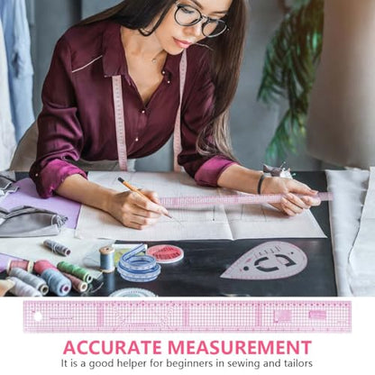 KISEER 9 Pcs Clear Metric Sewing Ruler Set French Curve Pattern Making Ruler Kit for Knitting Tailors Crafting Dress Designers Sewing Beginner Supplies (9 Pcs - B) - size: 9 Pcs - B