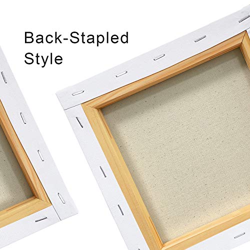 PHOENIX Stretched Canvas for Painting 8x8 Inch/7 Value Pack, 8 Oz Triple Primed 5/8 Inch Profile 100% Cotton White Blank Canvas, Square Framed Canvas for Oil Acrylic & Pouring Art - size: 8"x8", style: Studio Set (8 Oz.)