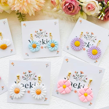 Flower Shape Polymer Clay Cutters Set – Molds and Clay Cutters for Polymer Clay, Floral Clay Earring Tools - color: C color