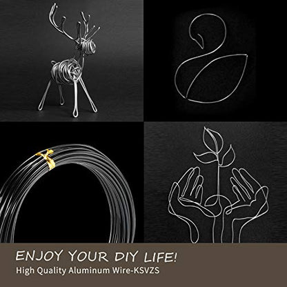 Aluminum Wire Black 9 Gauge 3.0 mm 32.8 Ft(10 M) Anodized Bendable Metal Craft Wire for DIY Floral - color: Black