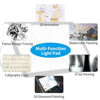 A4 Light Board for Diamond Painting - Tracing Light Box with Stand, Stepless Dimmable 3 Levels Brightness Light Pad, Ultra-Thin LED Light Pad for Weeding Vinyl, Drawing, Diamond Painting - style: A4 with Stand(Diamond painting kit)