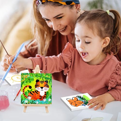 ESRICH Small Stretched Canvas for Painting 6x6 inch, 2/5''Profile Art Primed 16 Pack Canvases for Painting, Cotton Small Professional Blank Paint Canvas for Kids and Art Supplies, for Acrylics, Oils. - size: 6x6in-16 Packs