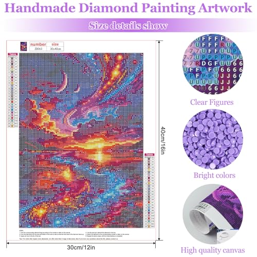 MAXBYE Diamond Art Kits for Adults, River of Light Bedazzling Dot Painting for Adults，5D Full Drill Gem Art Painting Kit, Easy DIY Craft for Stress Relief 12x16in - color: ZD063