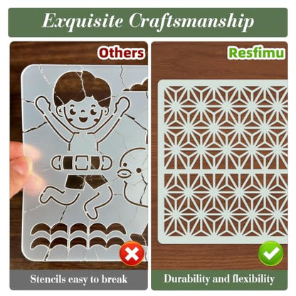 Texture Stencils for Crafts Reusable 16Pcs Stencils(5.9-Inch) - color: Texture 10