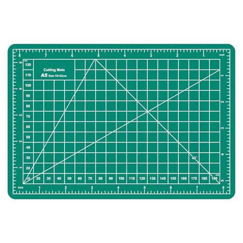 A5 Cutting Mat,8in x 6in Small Self Healing Sewing Mat Rotary Cutting Mat Double Sided Thickened Craft Cutting Board for Hobby Fabric Precision Sewing Modeling Quilting Projects,Green - color: Green, size: 8.7"L x 5.9"W
