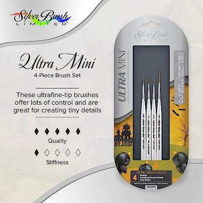 Silver Brush Limited Ultra Mini Detail Paintbrush Set, 4pc - color: Detail Set, size: 4 Pc