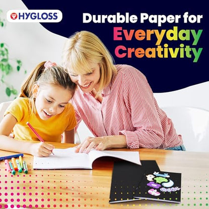 Hygloss Blank Books - Bulk 10 Pack – 5.5" x 8.5" A5 Black Paperback Blank Books for Kids to Write Stories, Doodle, Arts & Crafts – Plain Drawing Sketchbook, Unlined Journal, Notebook Without Lines - color: Black, style: 10 Books