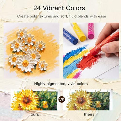 rubens 81 PCS Soft Oil Pastels Kit for Beginner Drawing - color: 48 Colors Set