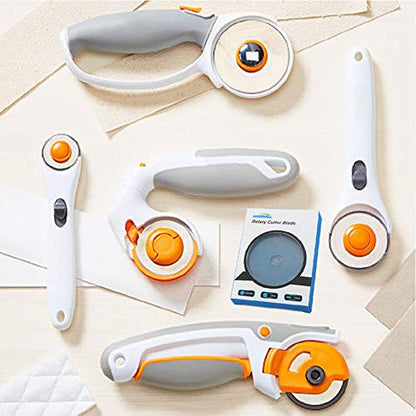 Rotary Cutter Blades 45mm 10 Pack by KISSWILL, Fits Fiskars, Olfa, Martelli, Dremel, Truecut, DAFA Rotary Cutter Replacement for Quilting Scrapbooking Sewing Arts &Crafts, Sharp and Durable - color: 45MM Round hole Blades