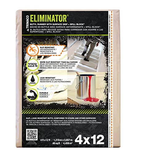 Trimaco Eliminator Butyl Drop Cloth, 4-feet x 12-feet - size: 4x12 Feet
