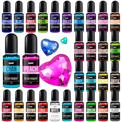 Epoxy Resin Pigment - 30 Colors Concentrated Liquid Epoxy Resin Dye, Transparent Resin Colorant for Resin Coloring, DIY Resin Jewelry Making, Resin Painting, Resin Art Crafts - 0.35oz/10ml Each