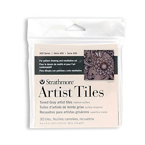 Strathmore (105-978-1 400 Series Toned Gray Artist Tiles, 4x4, 30 Count - size: 4 x 4 inches, style: Toned Gray