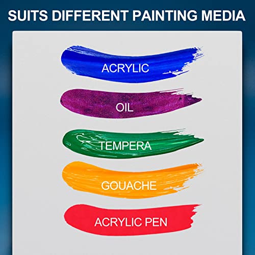 Canvas Panels 5x7 Inch 12-Pack, Acrylic Paint Set 24 Colors 2oz/59ml