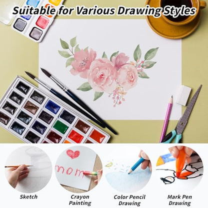 UZLU 150 Sets 5 x 7 Inch Watercolor Cards with Envelopes and Stickers - size: 5*7 in