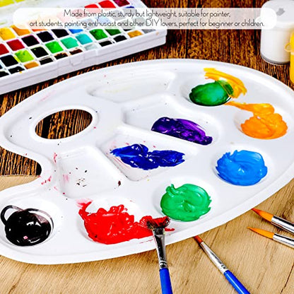 FANDAMEI Paint Palette, Paint Tray Palette, Oval Paint Trays, 2PCS | Painting Supplies for Kids & Adults, Plastic Paint Palette Tray, Paint Pallets for Students or School Art Painting or Project