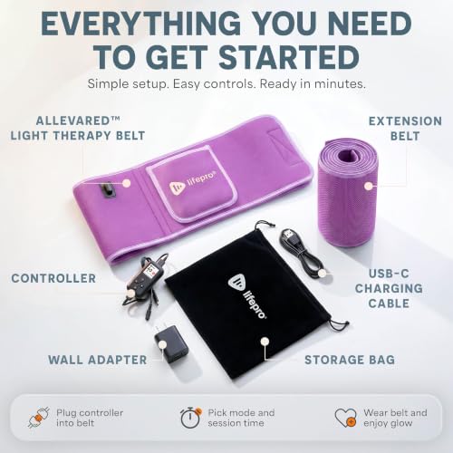 Lifepro Allevared Red Light Therapy Belt -105 Triple Chip LED Belt - color: Purple
