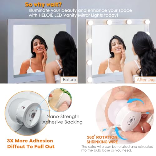 LED Vanity Lights for Mirror Makeup Lighting,Hollywood Style - color: White