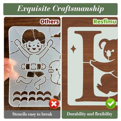 Letter Stencils for Crafts Reusable 36Pcs Number Stencils(5.1X5.1 inch) - color: Animal Letters